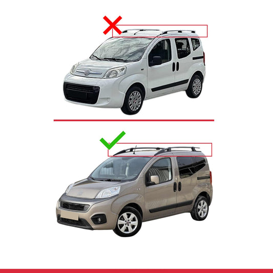 Compatibile con Fiat Fiorino (Modello Tubolare) 2008-2025 BASIC Model Barre Tetto Portapacchi Auto Barre Portatutto Grigo Alluminio 3 Barre