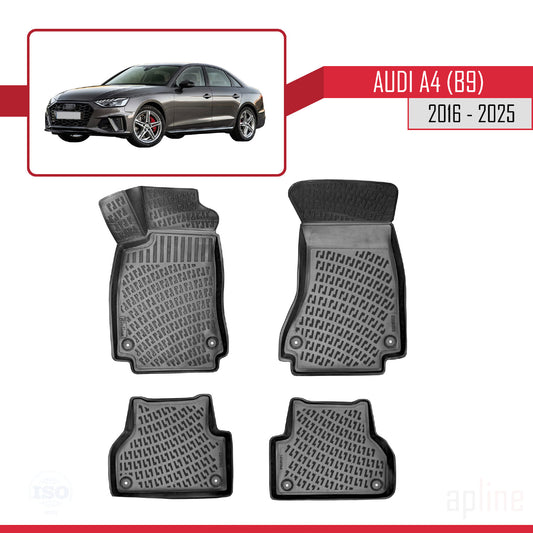 Compatibile con A4 (B9) 2016-2025 4D Tappeti in Gomma Nero