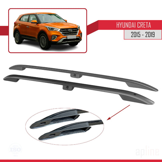 Compatibile con Hyundai Creta 2015-2019 (Passo Corto L1/H1) Barre sul Tetto Portapacchi sul Tetto (Modello Adesivo) Nero
