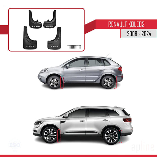 Compatibile con Renault Koleos 2007-2024 Parafanghi Anteriori e Posteriori Set del Veicolo 4 Pezzi Nero