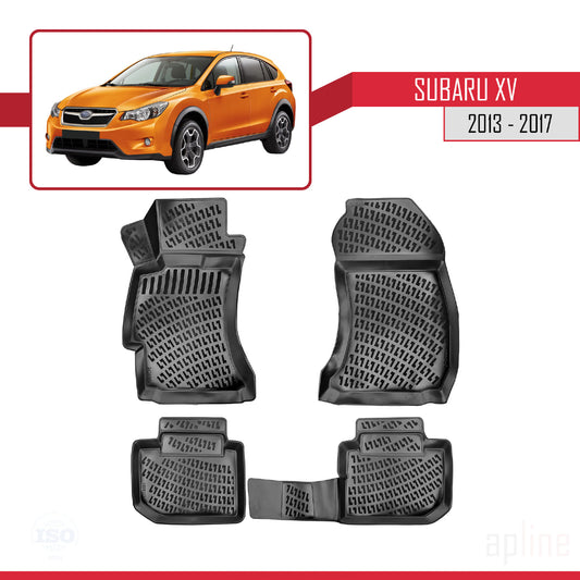 Compatibile con Subaru XV 2013-2017 4D Tappeti in Gomma Nero