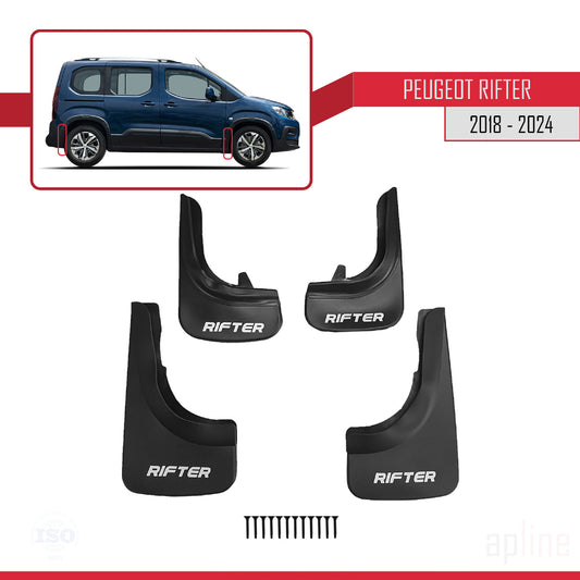 Compatibile con Peugeot Rifter 2019-2024 Parafanghi Anteriori e Posteriori Set del Veicolo 4 Pezzi Nero