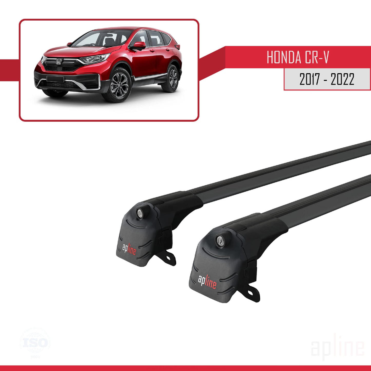 Compatibile con Honda CR-V 5 2017-2022 ACE-2 Barre portatutto per auto Portapacchi in alluminio nero 2 barre