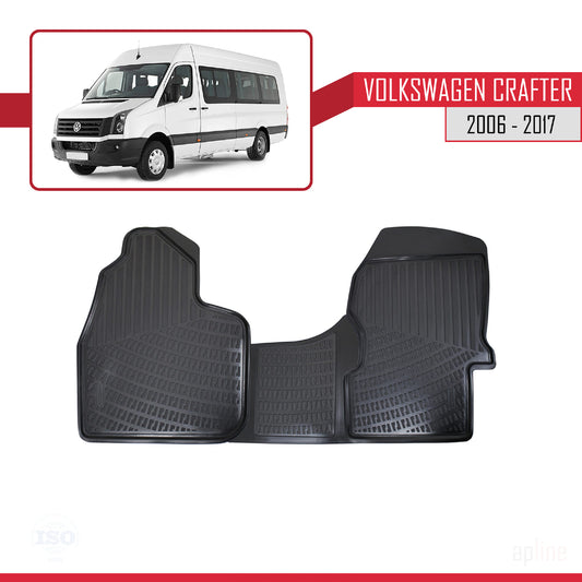 Compatibile con Volkswagen Crafter 2006-2017 4D Tappeti in Gomma Nero