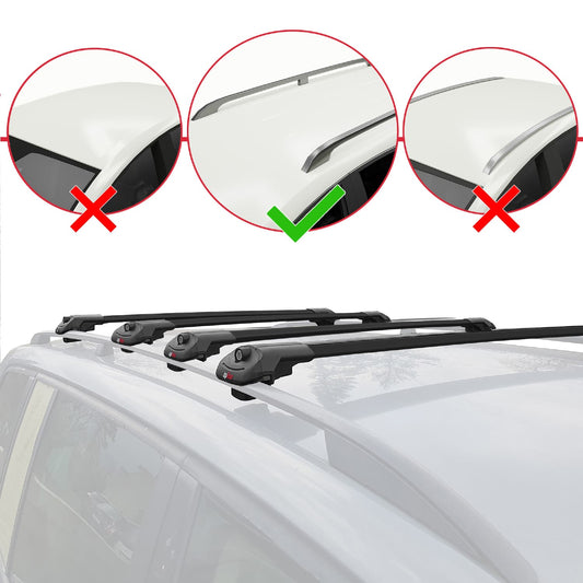 Compatibile con Citroen Berlingo (M59) 2003-2008 ACE-1 Barre Tetto Portapacchi Auto Barre Portatutto Nero Alluminio 4 Barre