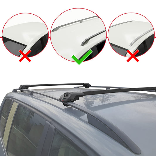 Compatible avec Chevrolet Venture 1997-2004 ACE-1 Barres de Toit Railing Porte-Bagages de Voiture Noir Aluminium 2 Barres