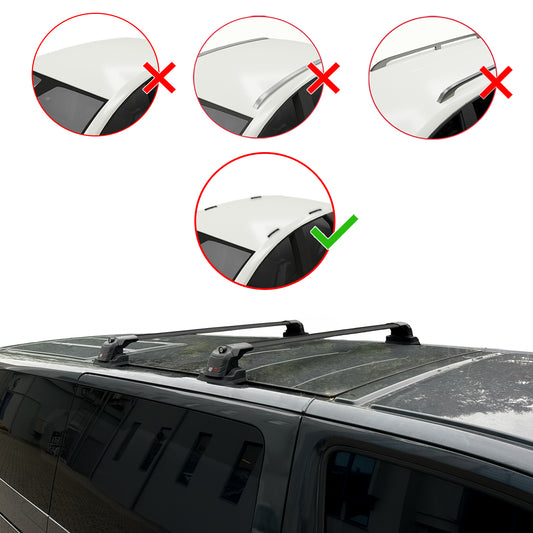 Compatibile con Volkswagen Multivan (T6) 2016-2022 ACE-3 Barre Tetto Portapacchi Auto Barre Portatutto Nero Alluminio 2 Barre