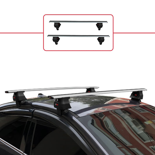 Compatible with Renault Fluence 2009-2015 ACE-4 Car Roof Rack Cross Bar Grey Aluminium 2 Bars