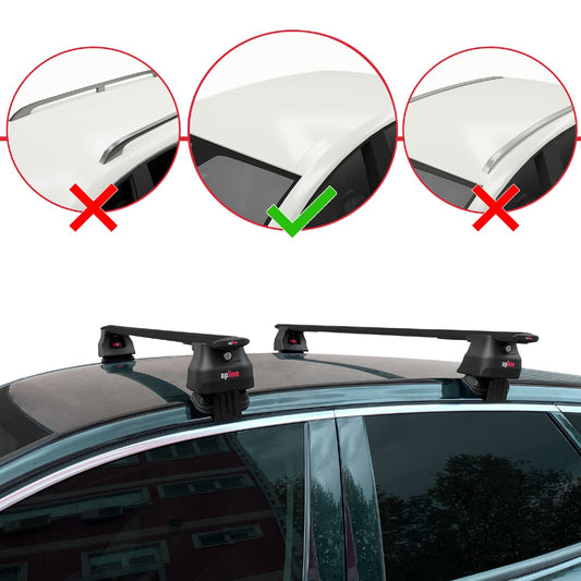 Compatible with Opel Grandland X 2018-2021 ACE-4 Car Roof Rack Cross Bar Black Aluminium 2 Bars