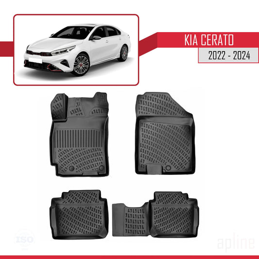 Compatibile con Kia Cerato 2022-2024 4D Tappeti in Gomma Nero