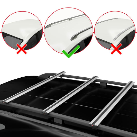 Compatibile con Fiat Idea 2003-2012 BASIC Model Barre Tetto Portapacchi Auto Barre Portatutto Grigo Alluminio 3 Barre