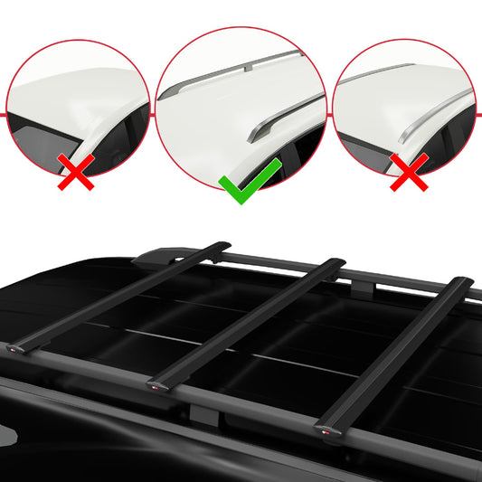 Compatible avecOpel Combo E 2019-2022 BASIC Model Barres de Toit Railing Porte-Bagages de Voiture Noir Aluminium 3 Barres