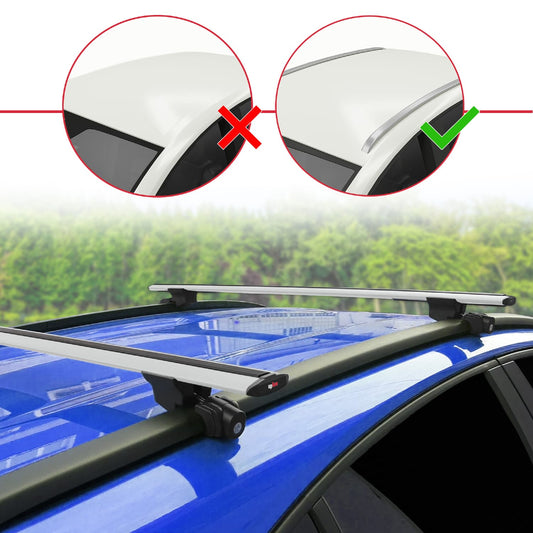 Compatibile con Volvo V90 2017-2025 HOOK Model Barre Tetto Portapacchi Auto Barre Portatutto Grigo Alluminio 2 Barre