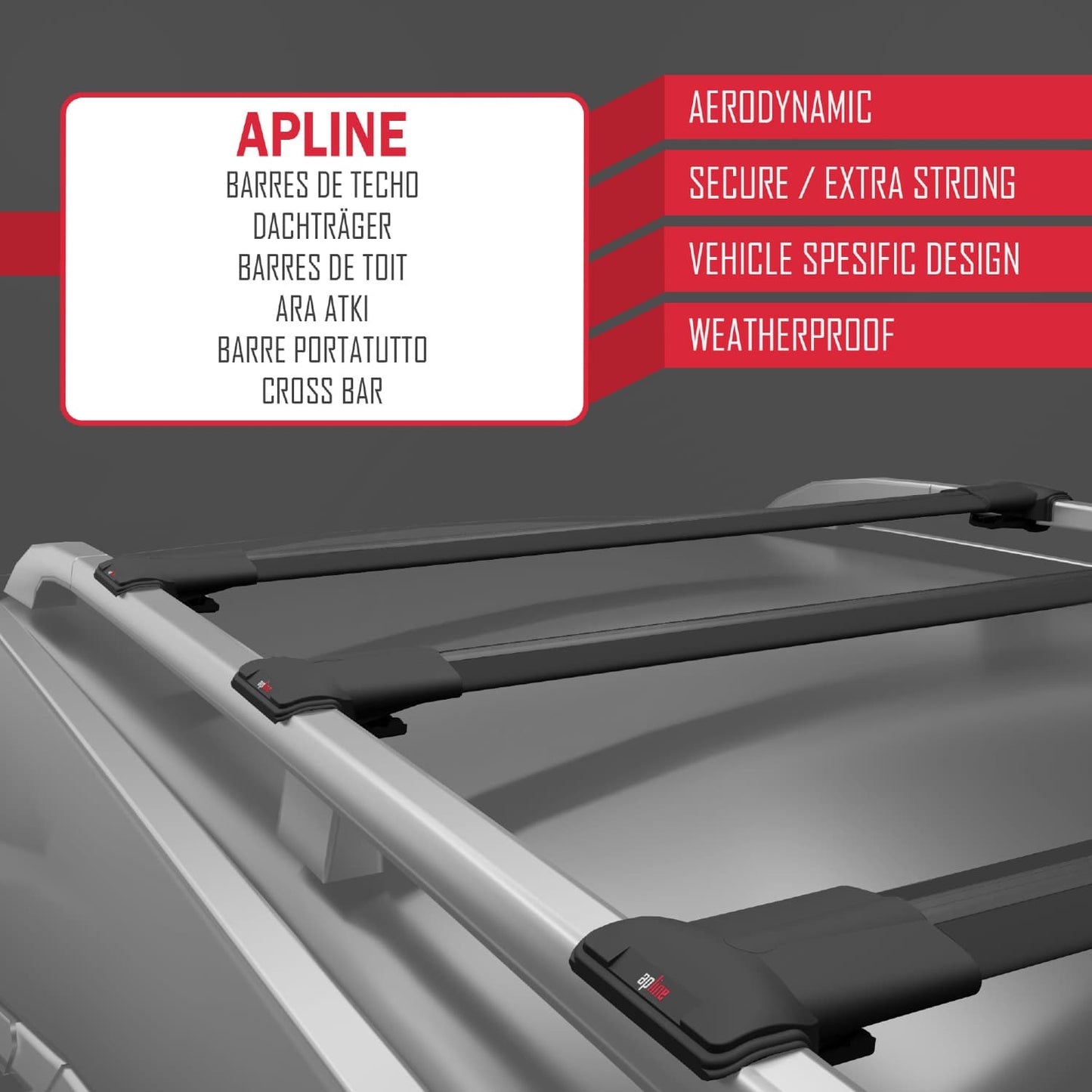 Compatible avec Toyota Land Cruiser 1998-2007 FLY Model Barres de Toit Railing Porte-Bagages de Voiture Noir Aluminium 3 Barres