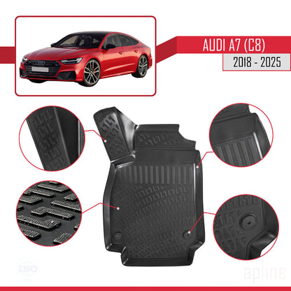 Compatibile con tappetini auto A7 (C8) 2018-2025 4D neri