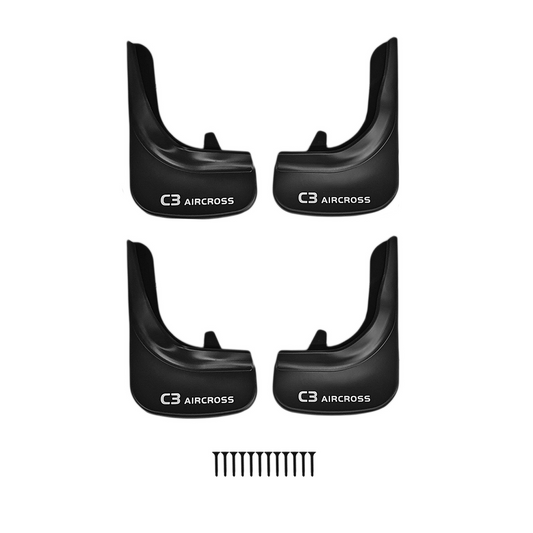 Compatible avec Citroen C3 Aircross (A88) 2018-2024 Jeu de Bavettes Garde-boue Avant et Arrière de Voiture 4 Pcs Noir