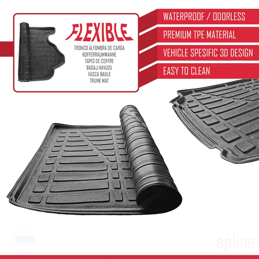 Compatibile con Hyundai i30 (FD) HB 2007-2011 Flessibile Vasca Baule Piano di Carico Tappetino Bagagliaio Nero