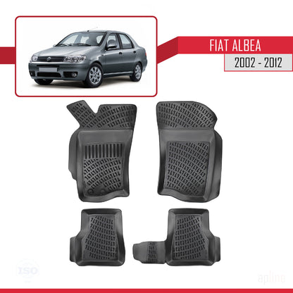 Compatibile con tappetini auto Fiat Albea 2002-2012 4D neri