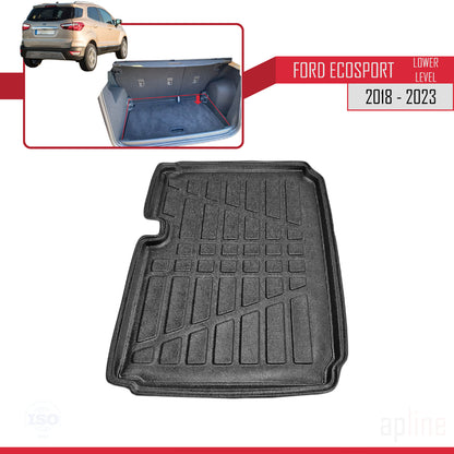 Compatibile con Ford EcoSport (B515) 2018-2023 Tappetino flessibile per bagagliaio con piano di carico inferiore, nero