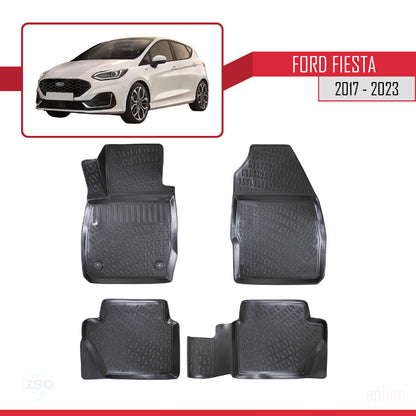 Tappetini in gomma neri compatibili con Ford Fiesta 7 2017-2023 4D