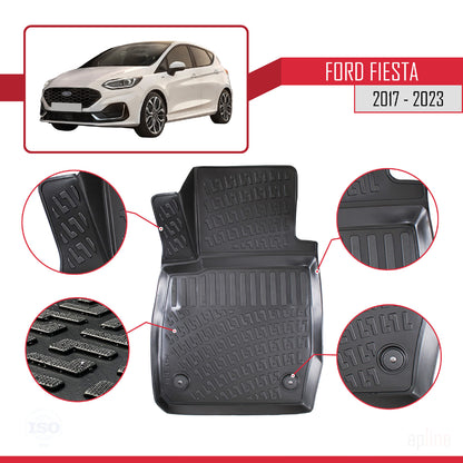 Tappetini in gomma neri compatibili con Ford Fiesta 7 2017-2023 4D