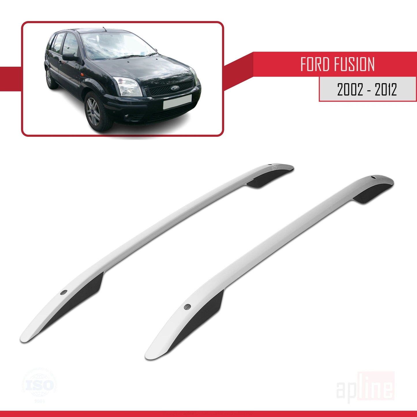Compatibile con Ford Fusion 2002-2012 (passo corto L1/H1) Barre portatutto (modello adesivo) Grigio