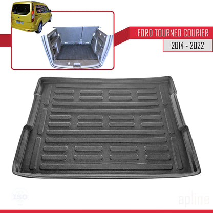 Compatibile con Ford Tourneo Courier 2014-2022 Tappetino flessibile per bagagliaio, piano di carico, nero