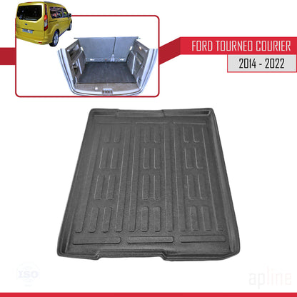 Compatibile con Ford Tourneo Courier 2014-2022 Tappetino flessibile per bagagliaio, piano di carico, nero