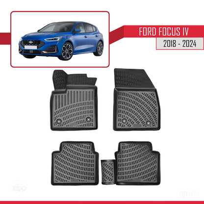Tappetini auto neri compatibili con Ford Focus 4 (C519) 2018-2025 4D