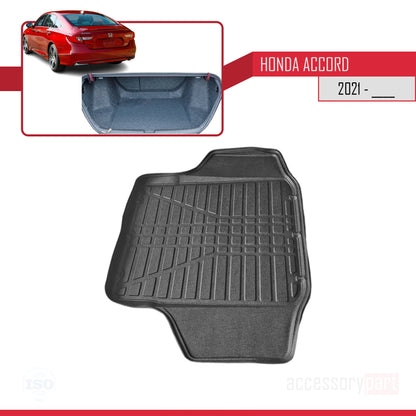 Compatibile con Honda Accord X Post-Facelift 2021-2023 Tappetino flessibile per bagagliaio, nero