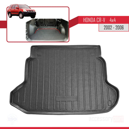 Compatibile con Honda CR-V 2 2002-2006 Tappetino flessibile per bagagliaio, nero