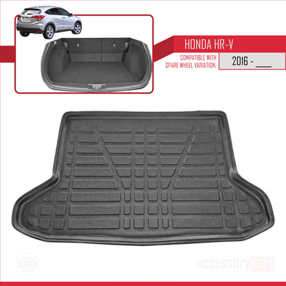 Compatibile con Honda HR-V 2 2015-2021 Tappetino flessibile per bagagliaio, nero