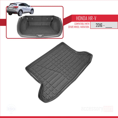 Compatibile con Honda HR-V 2 2015-2021 Tappetino flessibile per bagagliaio, nero