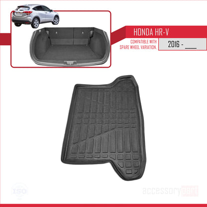 Compatibile con Honda HR-V 2 2015-2021 Tappetino flessibile per bagagliaio, nero