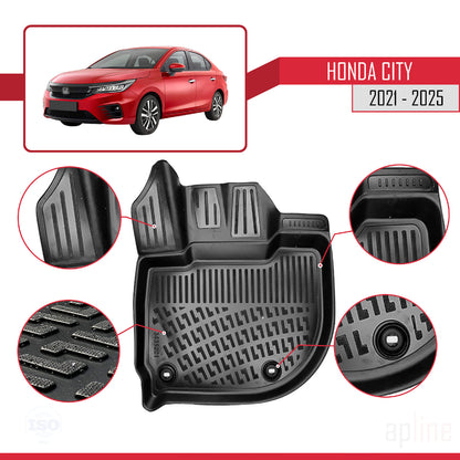 Tappetini auto compatibili con Honda City 2021-2025 4D neri