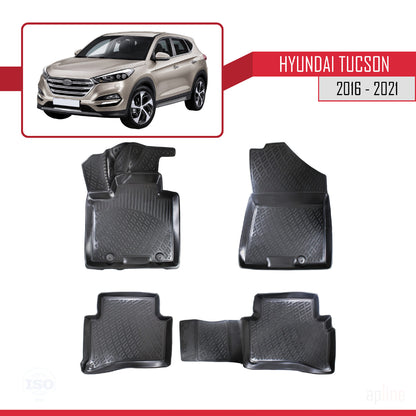 Tappetini auto compatibili con Hyundai Tucson 3 (TL) 2016-2021 4D neri