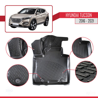 Tappetini auto compatibili con Hyundai Tucson 3 (TL) 2016-2021 4D neri