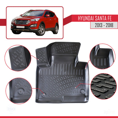 Tappetini auto compatibili con Hyundai Santa Fe 3 (DM) 2013-2018 4D neri