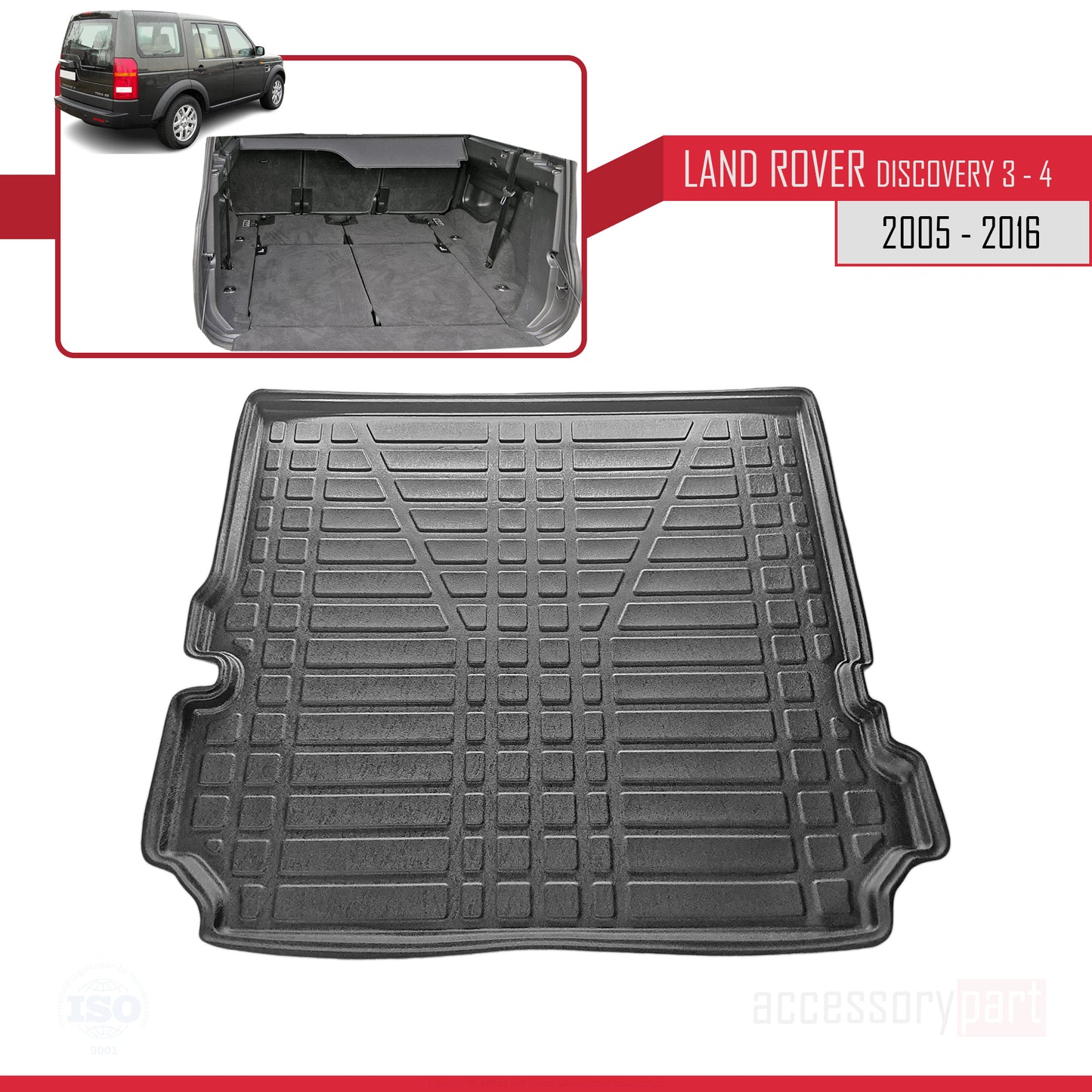 Tapis de Coffre pour Land Rover Discovery (3-4) 2005-2016 NOIR