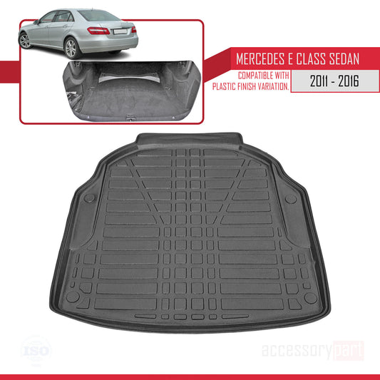 Compatibile con Mercedes Classe E 4 (W212) 2010-2015 Flessibile Vasca Baule Piano di Carico Tappetino Bagagliaio Nero