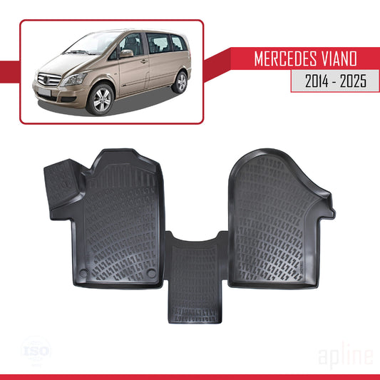 Compatibile con Mercedes Viano 3 (W447) 2014-2025 4D Tappeti in Gomma Nero