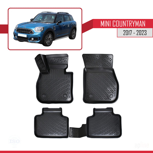 Compatibile con Mini Countryman 2 (F60) 2017-2023 4D Tappeti in Gomma Nero