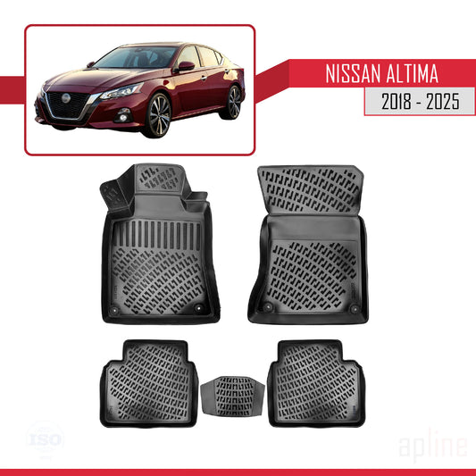 Compatibile con Nissan Altima 6 (L34) 2018-2025 4D Tappeti in Gomma Nero