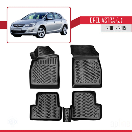 Compatibile con Opel Astra J (P09) 2010-2015 4D Tappeti in Gomma Nero