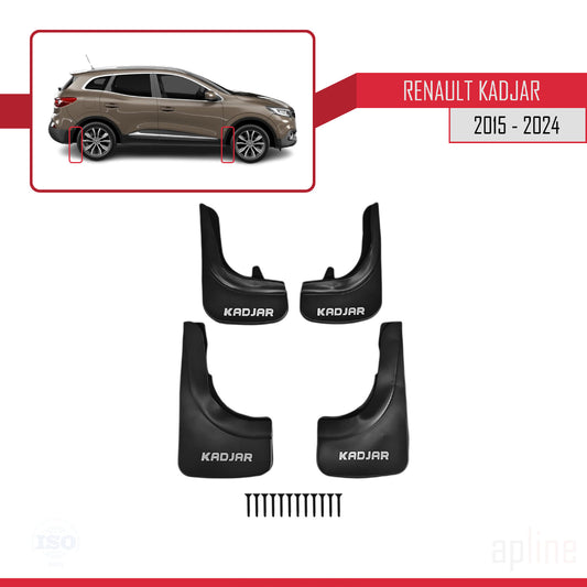 Compatibile con Renault Kadjar 2015-2022 Parafanghi Anteriori e Posteriori Set del Veicolo 4 Pezzi Nero