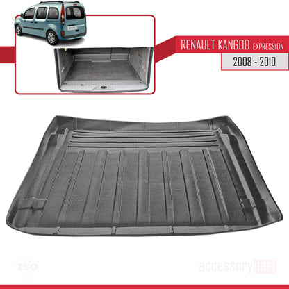Tapis de Coffre pour Renault Kangoo COMBI Authentique 2008-2010 Flexible NOIR