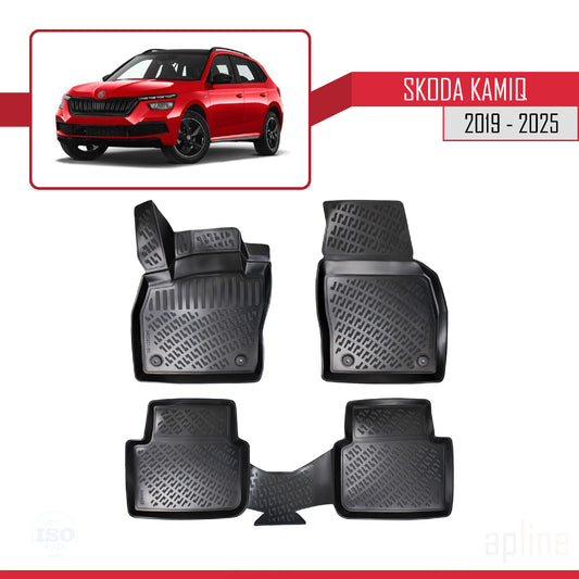 Compatibile con Skoda Kamiq 2019-2025 4D Tappeti in Gomma Nero