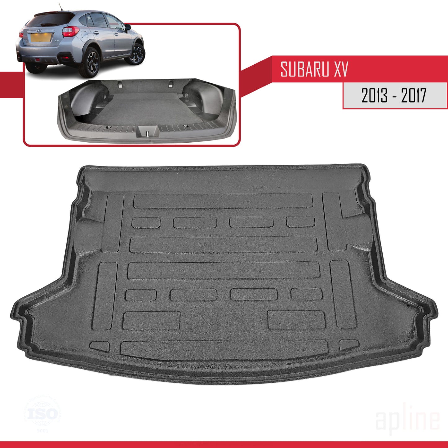 Compatible avec Subaru XV 2013-2017 Flexible Tapis de Coffre Plancher de Chargement Noir