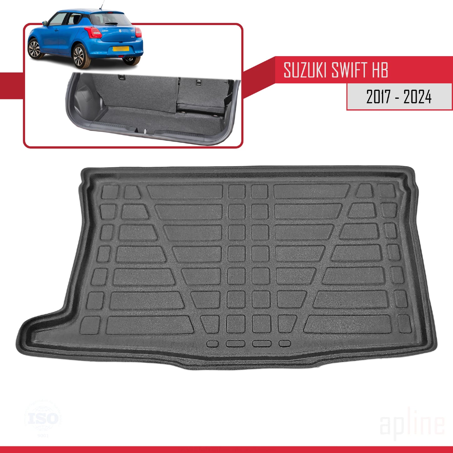 Tapis de Coffre pour Suzuki Swift Hayon 2017-2024 NOIR