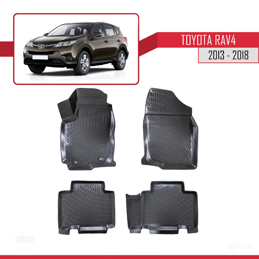 Compatibile con Toyota RAV4 IV (XA40) 2013-2018 4D Tappeti in Gomma Nero